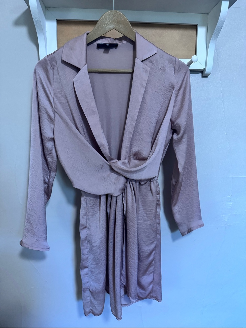 Women’s Satin Wrap Dress in Dusty Mauve